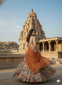 Sun-Drenched Floral & Mustard Organza Set