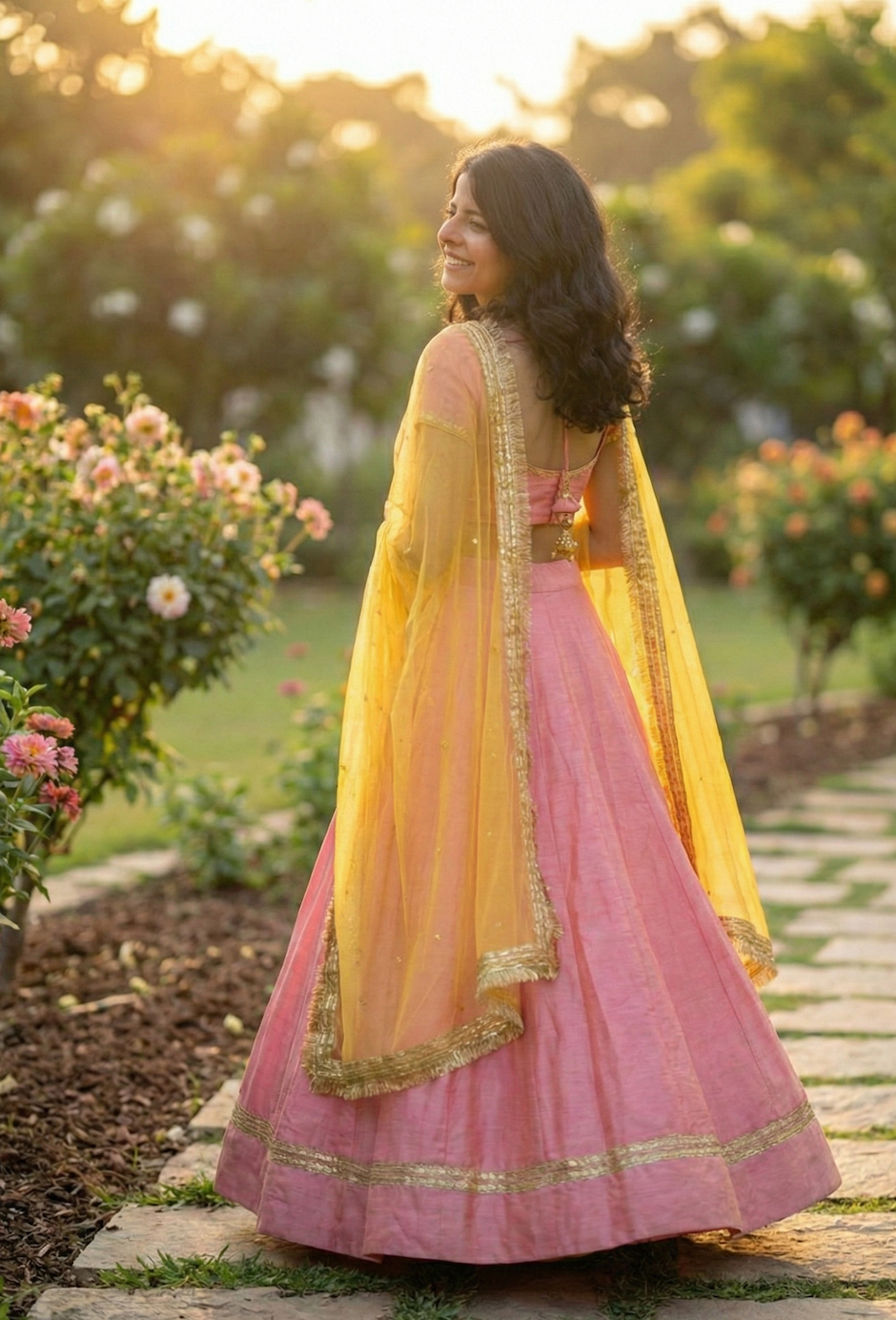 The 'Blush & Marigold' Gota Lehenga Set