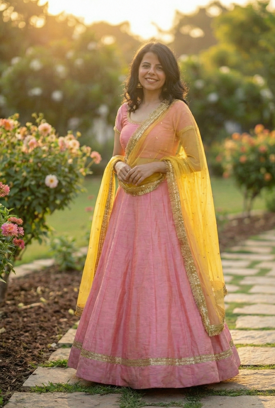 The 'Blush & Marigold' Gota Lehenga Set