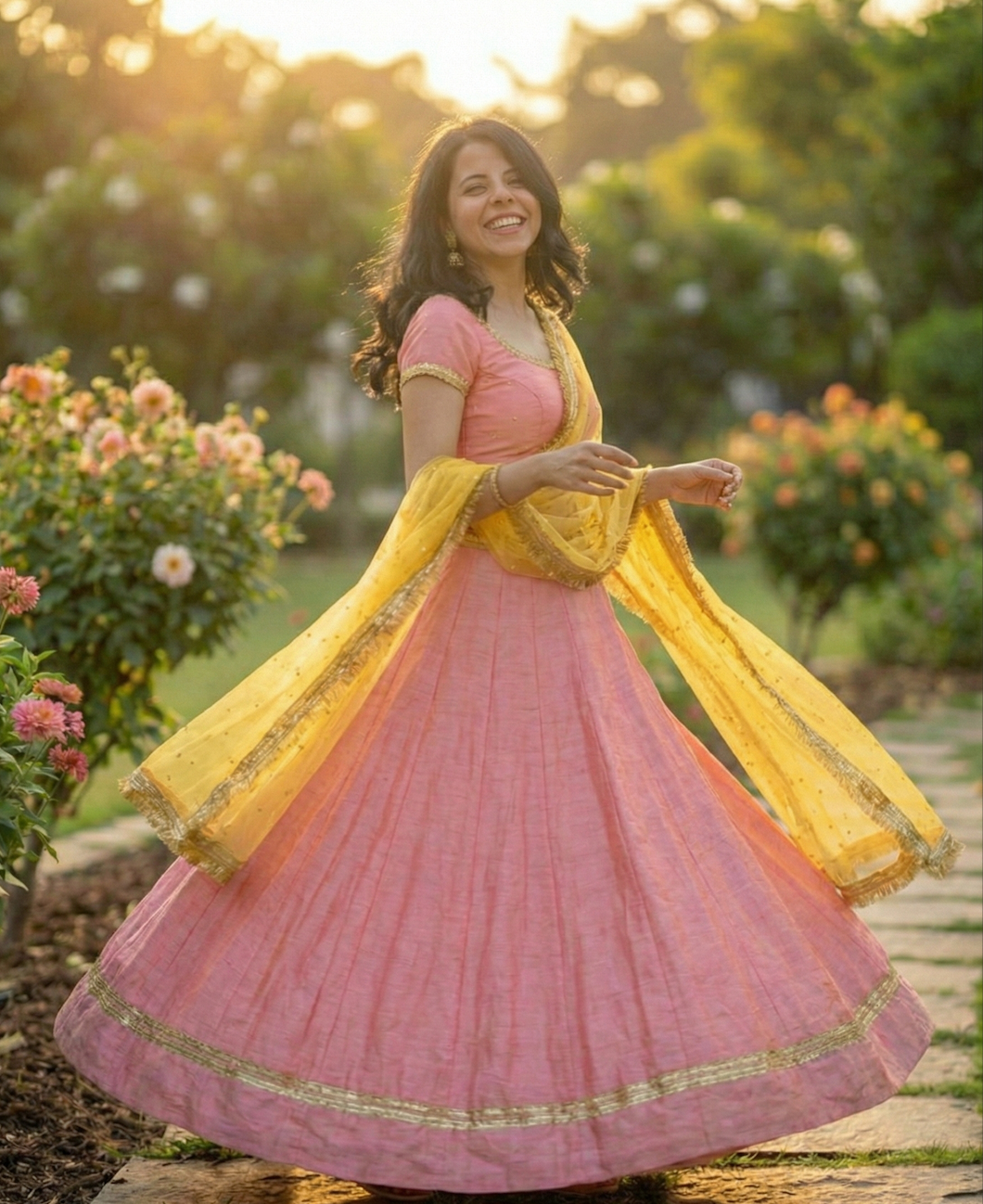 The 'Blush & Marigold' Gota Lehenga Set