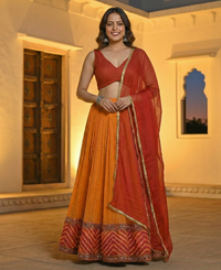 The Red & Orange Leheriya Set