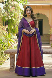 The Maroon & Purple Silk Set