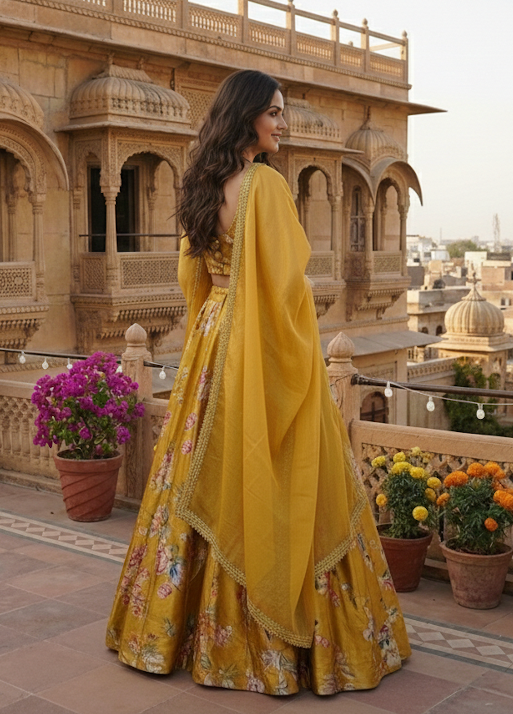 The Mustard Amber Printed Lehenga Set