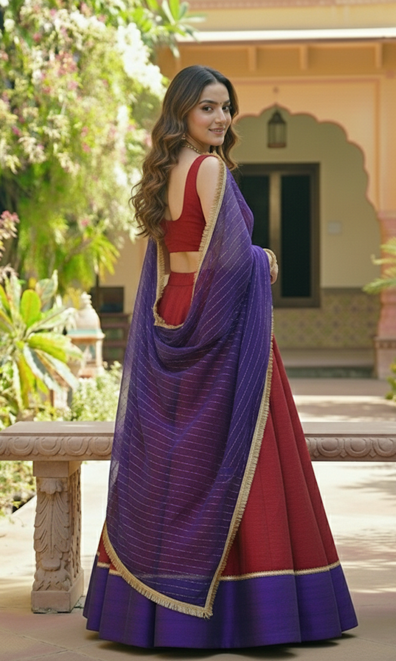 The Maroon & Purple Silk Set