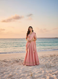 Blush Rose Silk Lehenga with Zari Lace